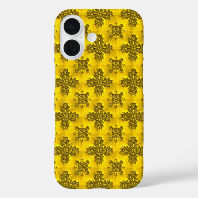Funda iPhone 16 Flores artdeco en estilo retro (Reverso )