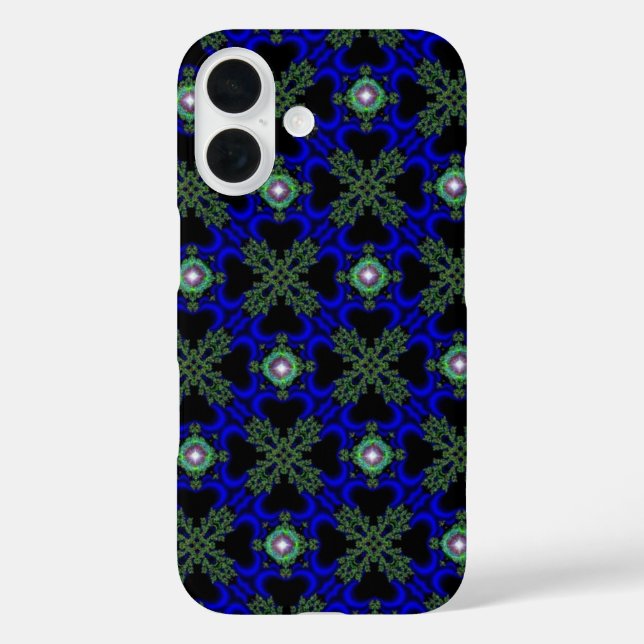 Funda iPhone 16 Flores artdeco en estilo retro (Reverso )
