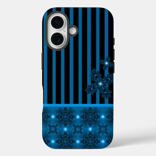 Funda iPhone 16 Flores artdeco en estilo retro (Reverso )