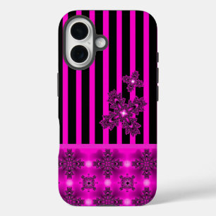 Funda iPhone 16 Flores artdeco en estilo retro