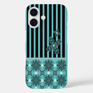 Funda iPhone 16 Flores artdeco en estilo retro
