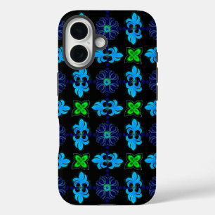 Funda iPhone 16 Flores artdeco en estilo retro