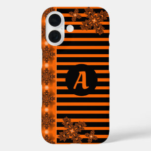 Funda iPhone 16 Flores Artdeco en estilo retro con monograma