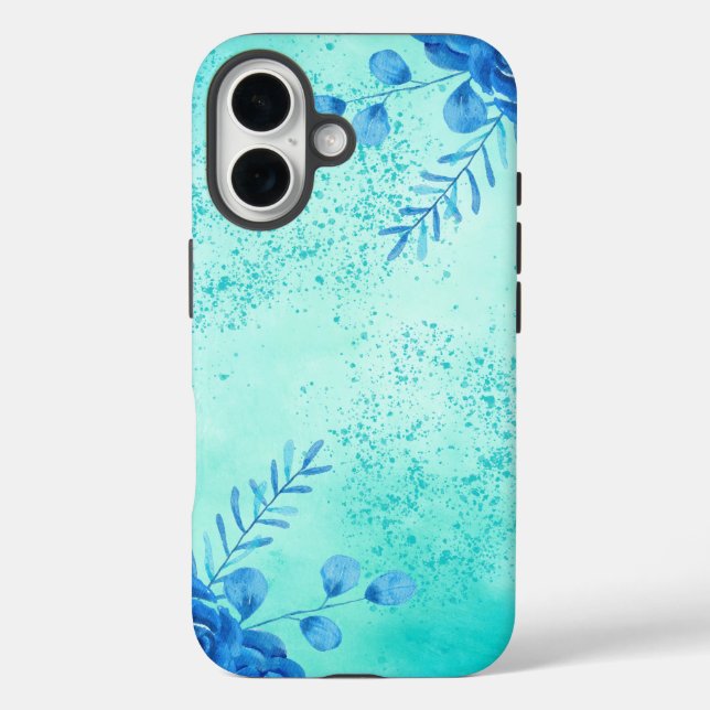 Funda iPhone 16 Flores de acuarela de cereza (Reverso )