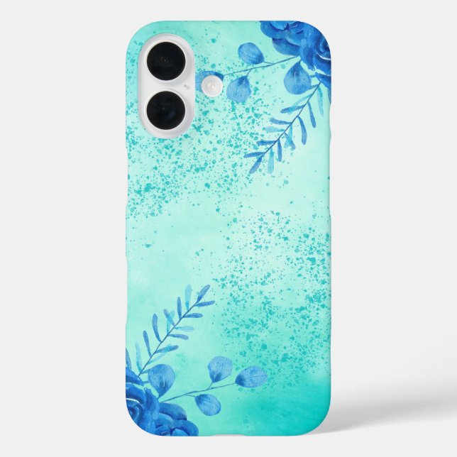Funda iPhone 16 Flores de acuarela de cereza (Reverso )