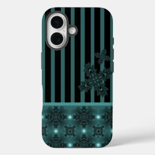 Funda iPhone 16 Flores de arte en estilo retro