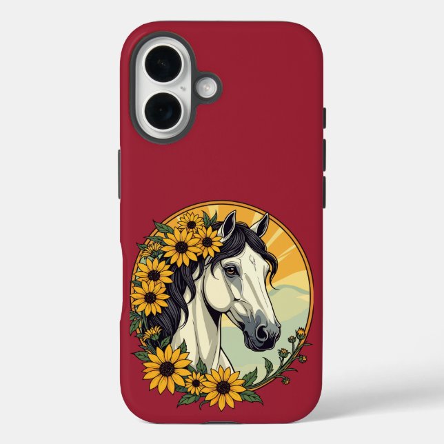 Funda iPhone 16 Flores De Caballo Arrugado Y Susan Ojo Negro (Reverso )