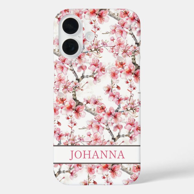Funda iPhone 16 Flores de Cerezo Sakura Japonesas  (Reverso )