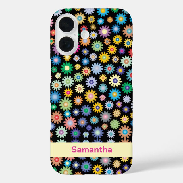 Funda iPhone 16 Flores de colores (Reverso )