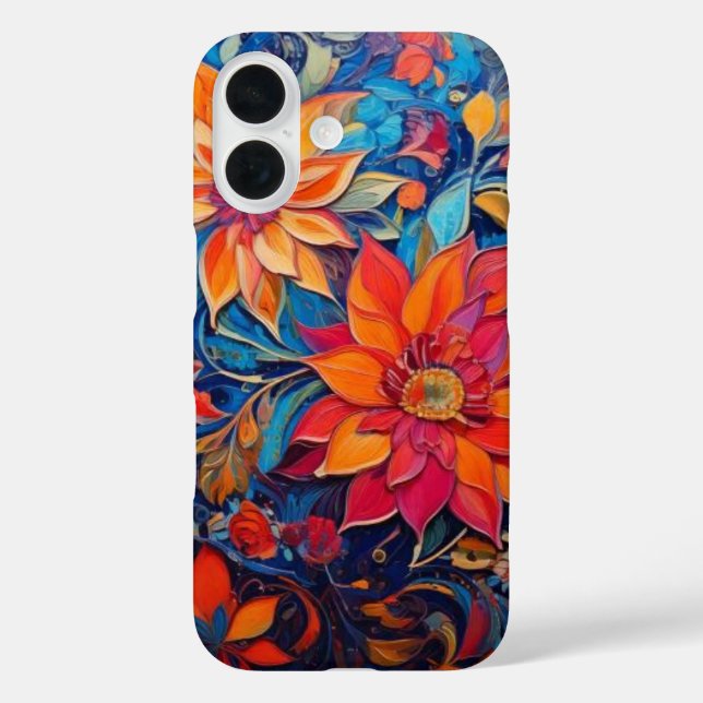 Funda iPhone 16 Flores de colores (Reverso )