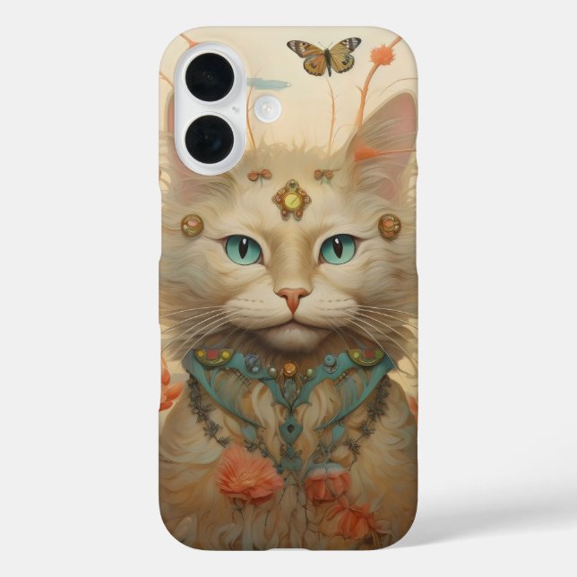 Funda iPhone 16 Flores de gato de fantasía (Reverso )