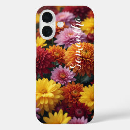 Funda iPhone 16 Flores de Otoño Personalizadas - Apenas Visible 