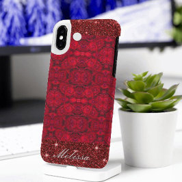 Funda iPhone 16 Flores de rosa roja con gotas de lavado - personal