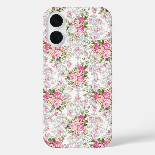 Funda iPhone 16 Flores de Shabby antiguas (Reverso )