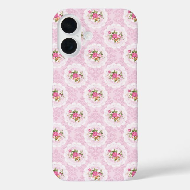 Funda iPhone 16 Flores de Shabby antiguas (Reverso )