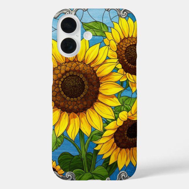 Funda iPhone 16 Flores de sol vibrantes (Reverso )