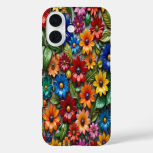 Funda iPhone 16 Flores de vidrio coloridas #3 - Casos para iPhone