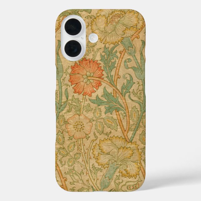 Funda iPhone 16 Flores doradas decorativas (Reverso )
