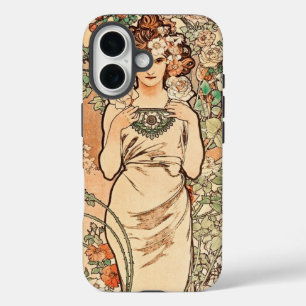 Funda iPhone 16 Flores - el Rosa de Alphonse Mucha