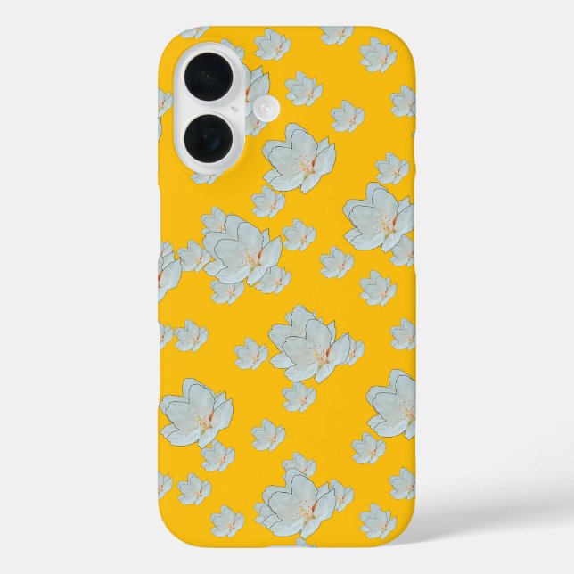 Funda iPhone 16 Flores En Amarillo Soleado (Reverso )