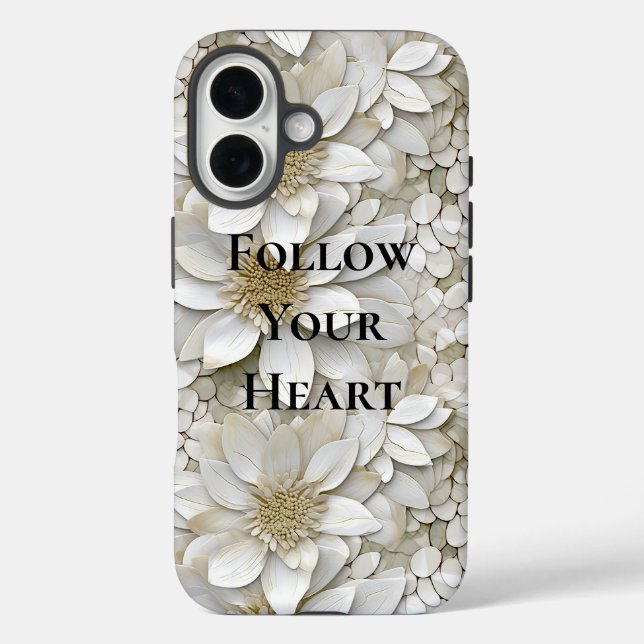 Funda iPhone 16 Flores Gold White Lotus (Reverso )