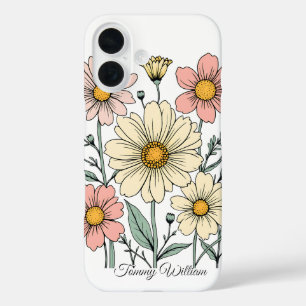 Funda iPhone 16 Flores hippie vintage retro Groovy