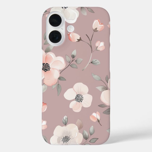 Funda iPhone 16 Flores Pastel (Reverso )