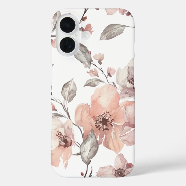 Funda iPhone 16 Flores Pastel (Reverso )