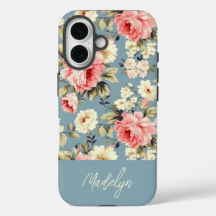 Funda iPhone 16 Flores personalizadas de jardín de cottage inglés 