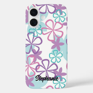 Funda iPhone 16 Flores Retro de Flor - Flores Hand-Drawn