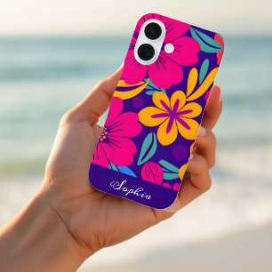 Funda iPhone 16 Flores retro-estilo dopaminérgicas-de flores color