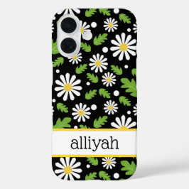 Funda iPhone 16 Flores Retro Hippie Patrón de Margarita