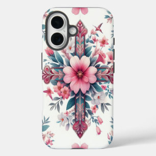 Funda iPhone 16 Flores rosadas