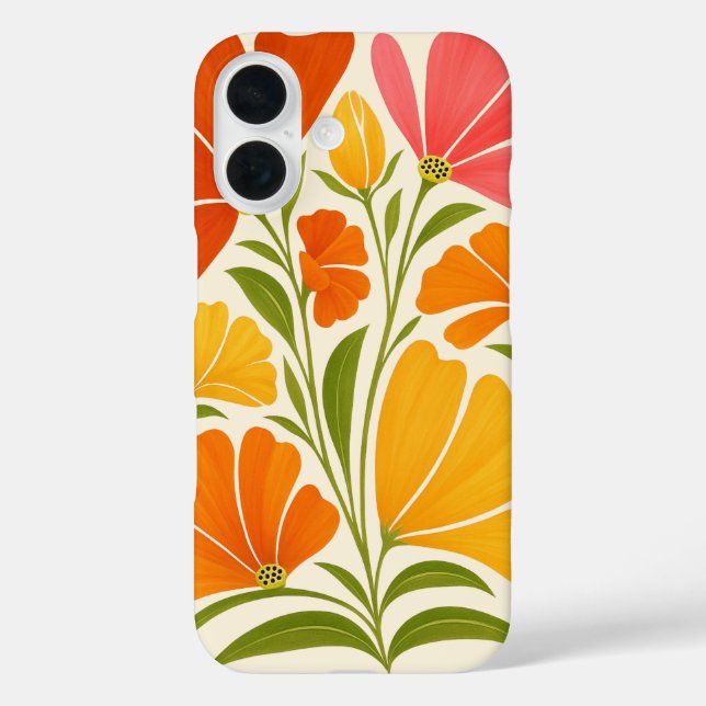 Funda iPhone 16 Flores salvajes pintadas a mano (Reverso )