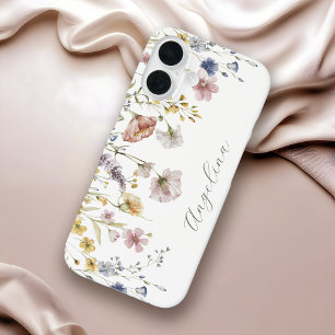 Funda iPhone 16 Flores silvestres Boho Acuarela Floral con cualqui