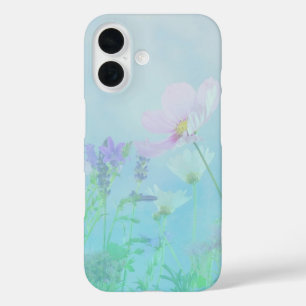 Funda iPhone 16 Flores silvestres en estuche para iPhone Soft Blue
