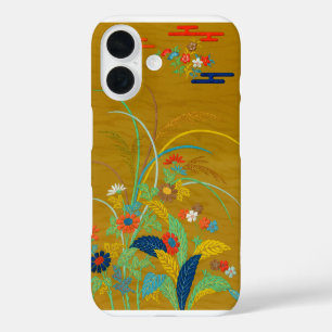 Funda iPhone 16 Flores silvestres florales japonesas vintage G.A. 