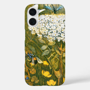 Funda iPhone 16 Flores silvestres, mariposas, prados de estilo Art