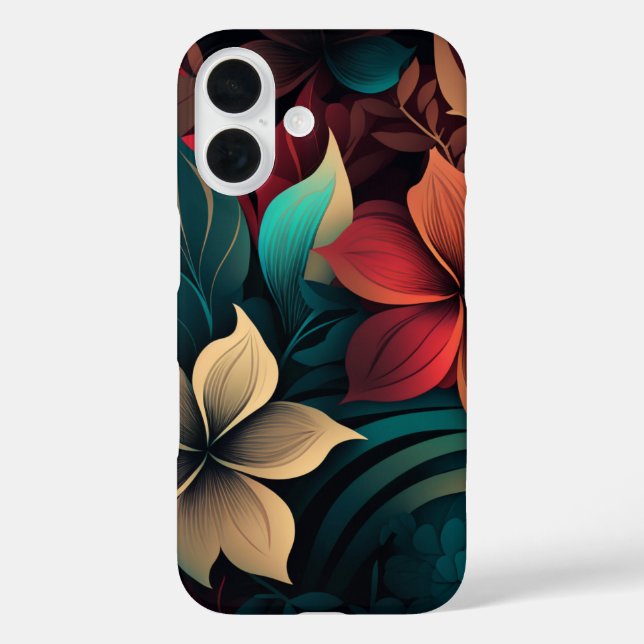 Funda iPhone 16 Flores tropicales (Reverso )