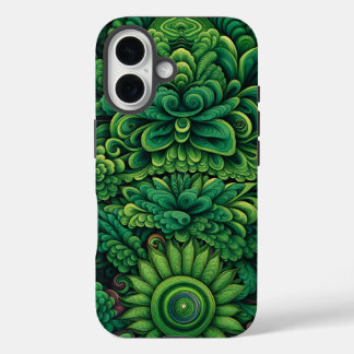 Funda iPhone 16 Flores verdes