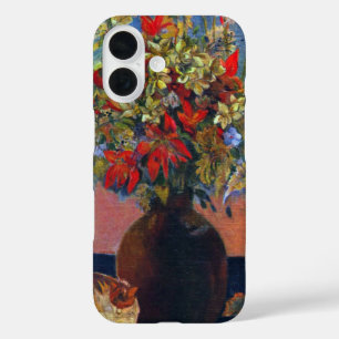 Funda iPhone 16 Flores y Gatos de Paul Gauguin, Arte Antiguo Exqui