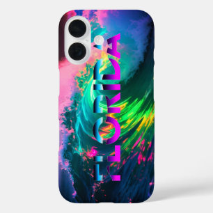 Funda iPhone 16 Florida – Vibraciones de Ola de Neón