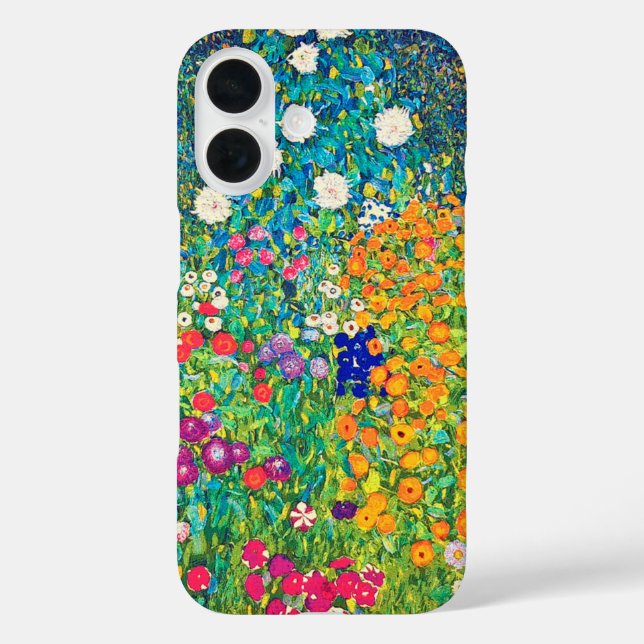 Funda iPhone 16 Flower Garden, Gustav Klimt (Reverso )