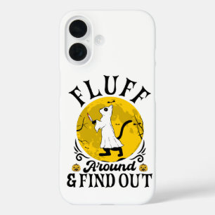 Funda iPhone 16 Fluff Around and Find Out, Gato Asustadizo de Hall
