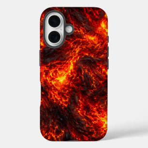 Funda iPhone 16 Flujo de Lava Volcánica Abstracta