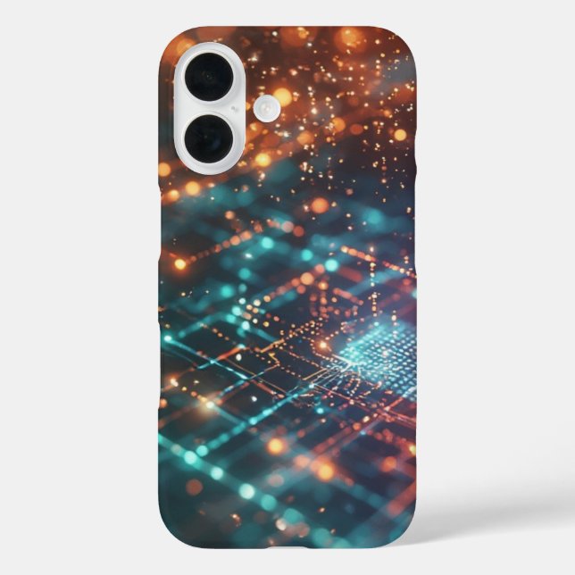 Funda iPhone 16 Flujo del circuito cuántico (Reverso )