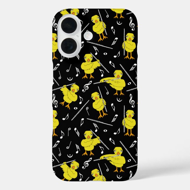 Funda iPhone 16 Flute Chick Music Notes (Reverso )