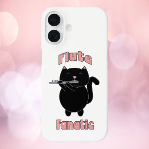 Funda iPhone 16 Flute Fanatic Pink Black Cat Cute