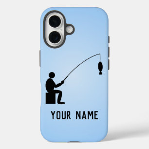 Funda iPhone 16 Fly Fisherman o Line Angler con tu nombre en
