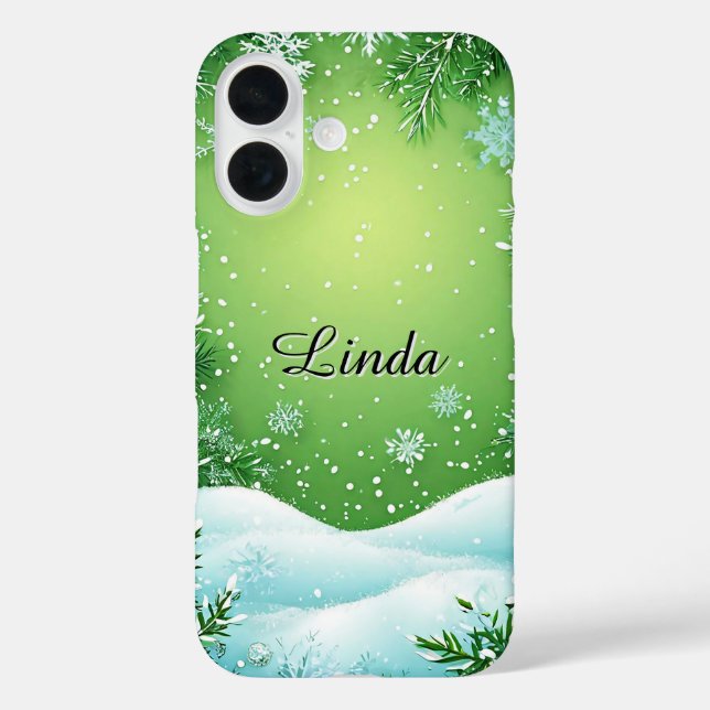 Funda iPhone 16 Follaje de invierno que rodea la escena (Reverso )